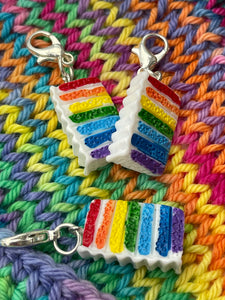 Rainbow Cake Slice Progress Stitch Marker