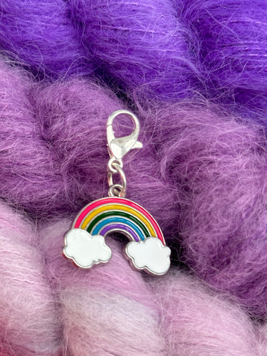 Rainbow Silver Enamel Progress Stitch Marker