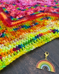 Rainbow Gold Enamel Progress Stitch Marker