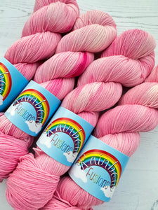 Pink Carnations Flower - Superwash Merino & Nylon - DK or Sock Hand Dyed Yarn